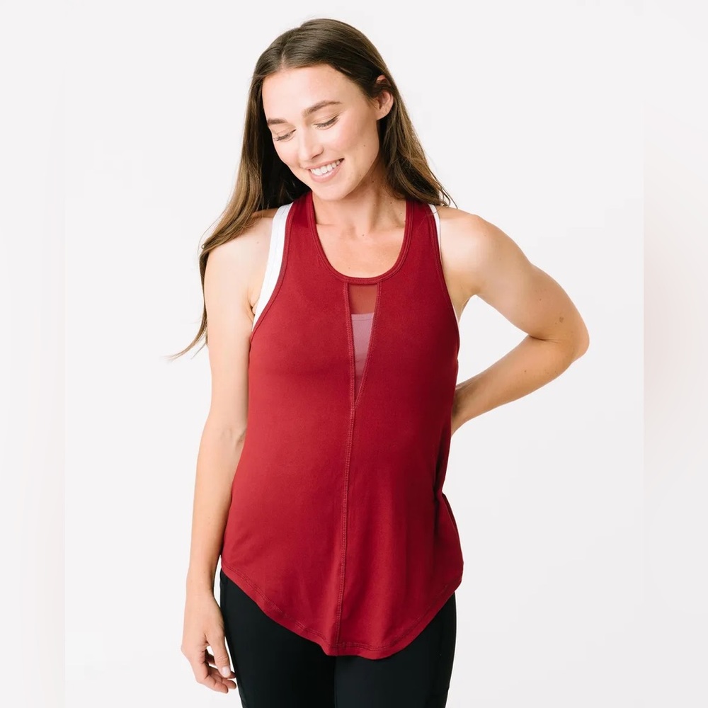 Zyia XL Cranberry Effortless Tank-Long